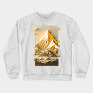 Paper quilling art - Abstract Golden mountains Crewneck Sweatshirt